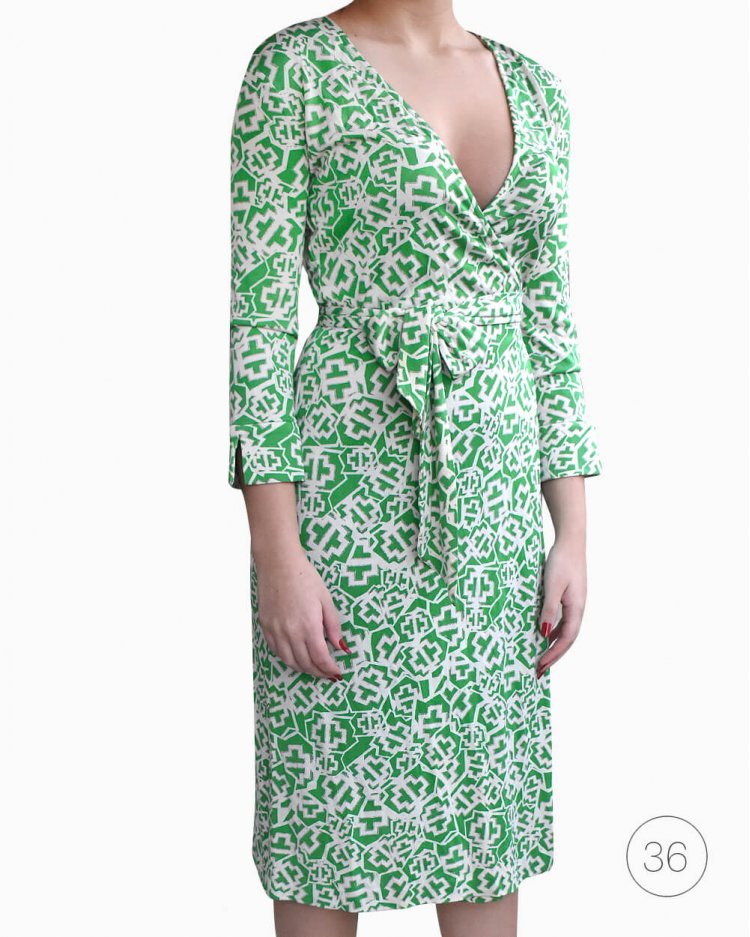 Vestido Diane Von Fustenberg Original Verde Envelope Feminino